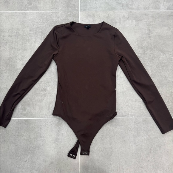 Express Tops - Express Women's Body Contour Long Sleeve Brown Bodysuit
